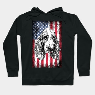 Patriotic Basset Hound American Flag Hoodie